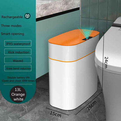 Smart Trash Can With Lid For Bedroom And Living Room Kitchen Storage Box Trash Can Induction Small Car Box Automatic Smart Dustbin Smart Trash Bin - EZEEGET