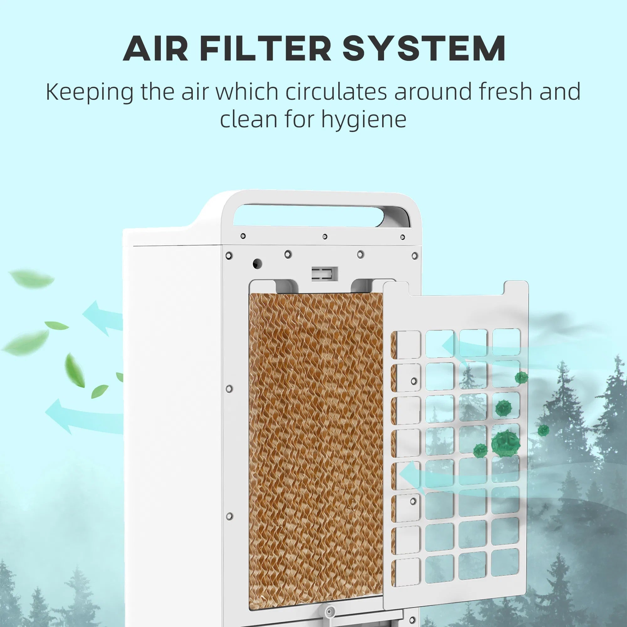 HOMCOM Evaporative Air Cooler With Ice Packs, 3-In-1 Ice Cooling Fan, Portable Swamp Cooler With Water Tank, Timer, Oscillating, Remote, For Home Office Bedroom - EZeeget online shop 
