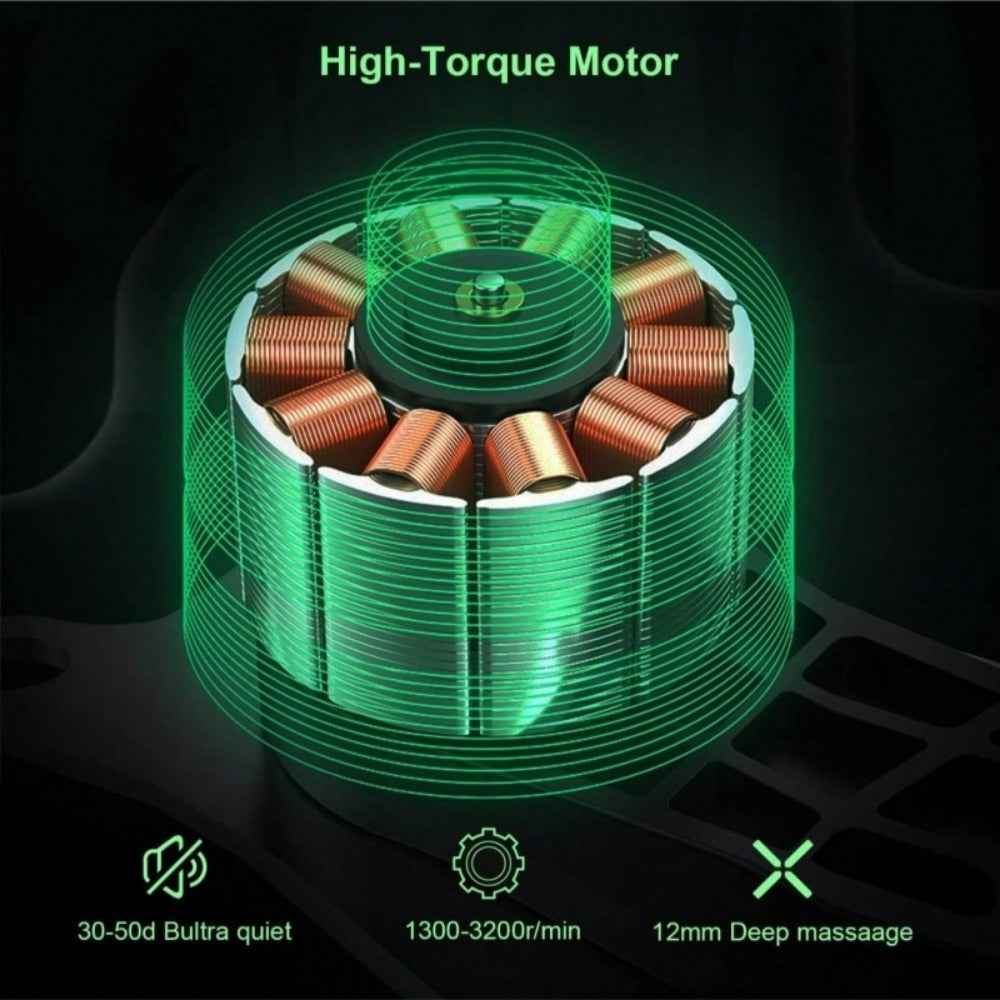 Massage Gun Deep Tissue Percussion Massager For Athletes,Handheld Body Back Muscle Massager Gun With 8 Massage Heads - EZEEGET