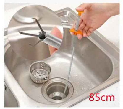 60CM Sewer Dredger Tool - Spring Pipe Dredging Tool for Household Hair Cleaning and Drain Clog Removal in Kitchen Sink - EZEEGET