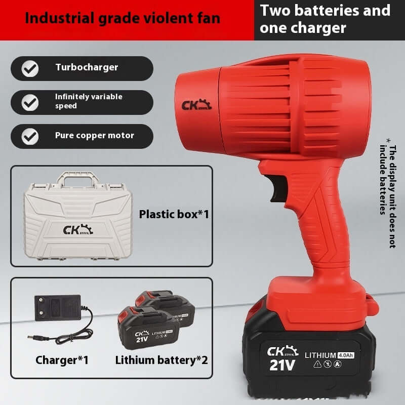 Brushless Violent Turbo Fan High-power Lithium Electric Hair Dryer Industrial Dust Removal Gun - EZEEGET