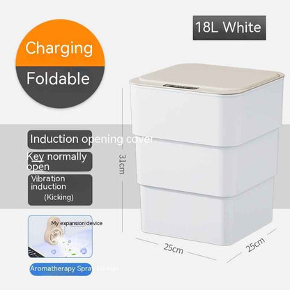 Smart Trash Can With Lid For Bedroom And Living Room Kitchen Storage Box Trash Can Induction Small Car Box Automatic Smart Dustbin Smart Trash Bin - EZEEGET