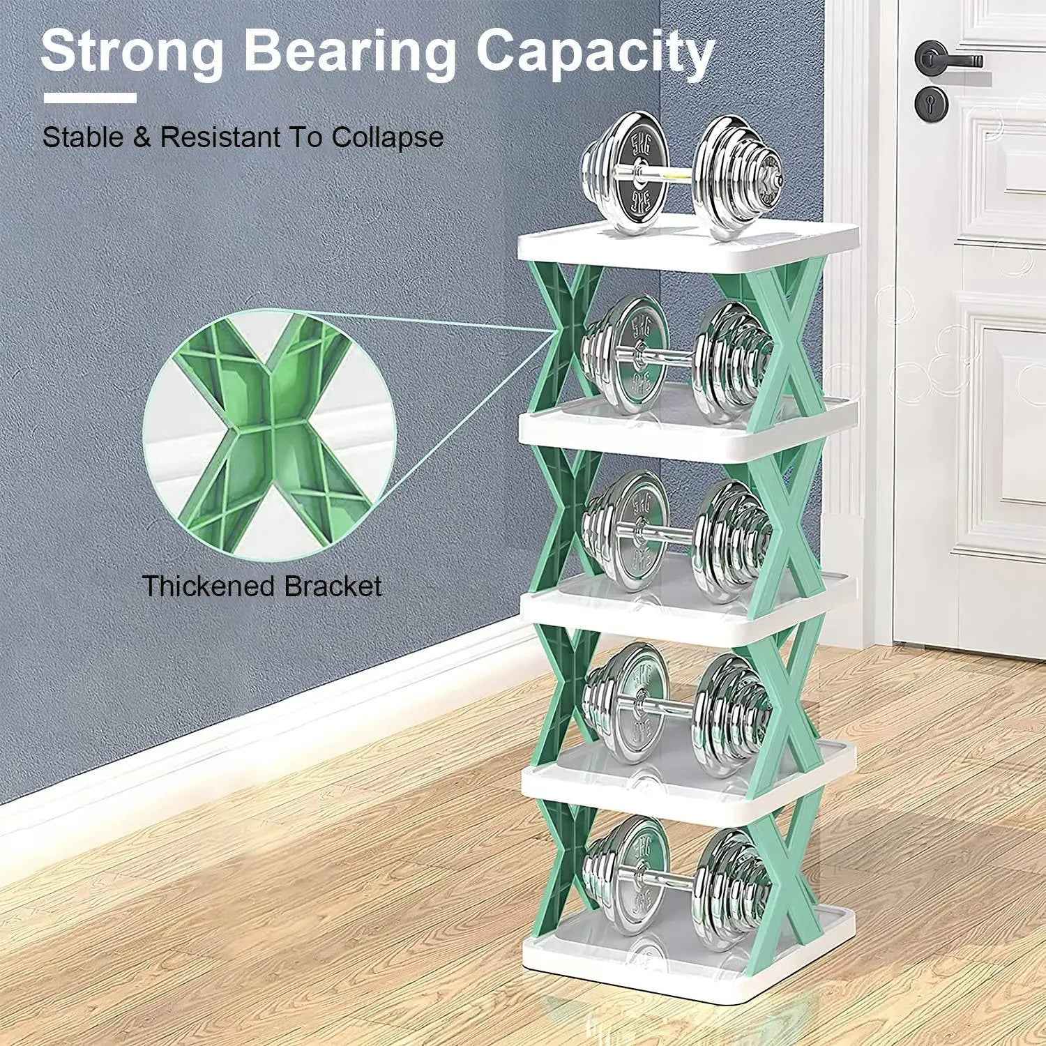 1Pc 9Tier Narrow Entryway Shoe Rack - Plastic Vertical Shoe Organizer for Space Saving Free Standing Shoes Storage in Closet or Hallway - EZEEGET