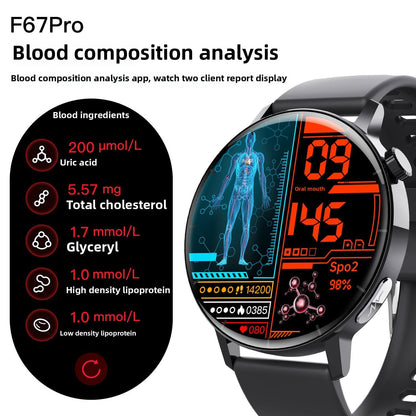 Smart Watch Non-Invasive Blood Glucose Body Temperature Blood Pressure Blood Oxygen Automatic Measurement ECG Ppg Blood Lipid Health Manager EZeeget online shop