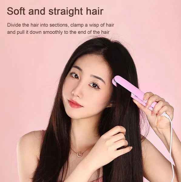 Mini Portable Hair Iron Hair Straightener Curler Professional Hair Irons Ceramic - EZEEGET