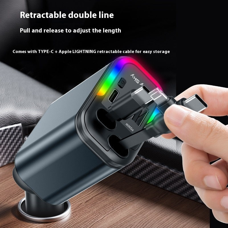 Starry Sky Car Charger 120W Mobile Phone Flexible Wire Car Usb Cigarette Lighter EZeeget online shop