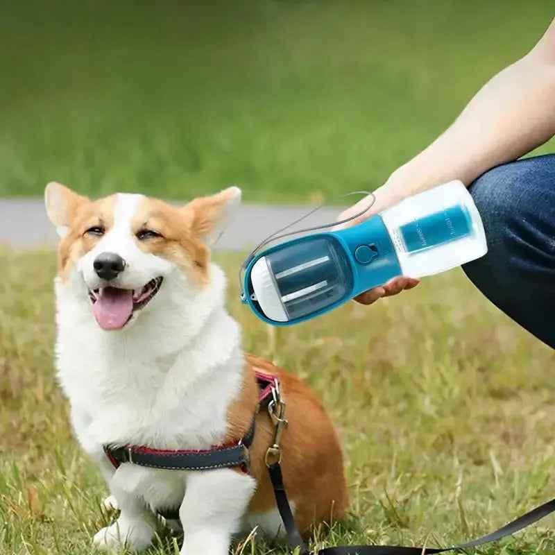 Portable Dog Water Cup - Multi-Functional Three-in-One Pet Supplies with Food and Garbage Bag - EZEEGET