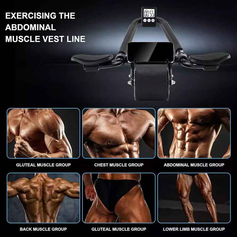 Abdominal Wheel Automatic Rebound Elbow Support Anti-Slip Fitness AB Roller - EZEEGET