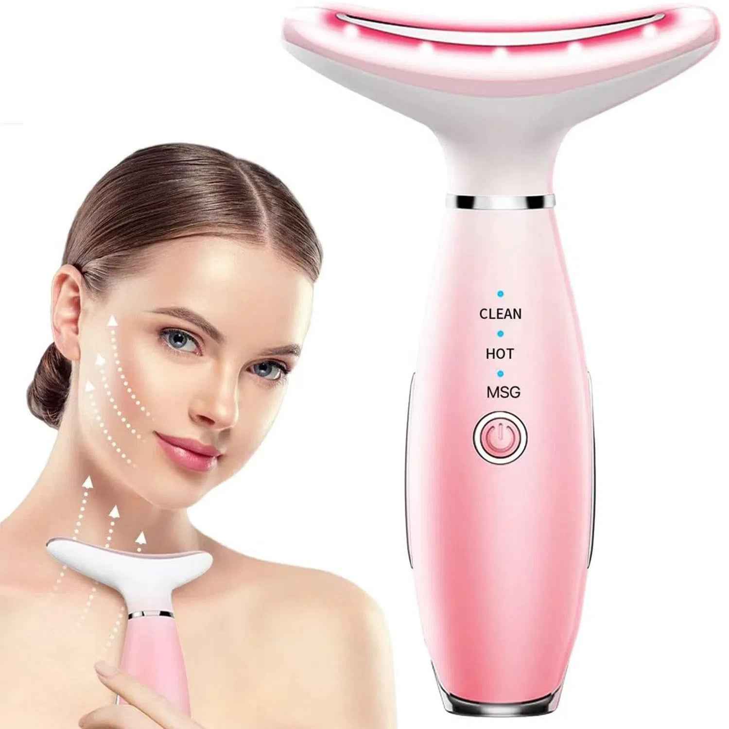 Neck Face Massager, Skin Care Face Massage Tool, 3-in-1 Facial Massager, Face Sculpting Tool With Thermals, Vibration - EZEEGET