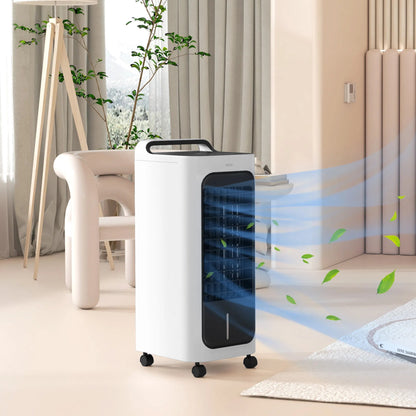 HOMCOM Evaporative Air Cooler With Ice Packs, 3-In-1 Ice Cooling Fan, Portable Swamp Cooler With Water Tank, Timer, Oscillating, Remote, For Home Office Bedroom - EZeeget online shop 