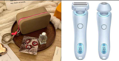 2 In 1 Hair Removal Epilator USB Rechargeable Trimmer Women Body Razor Face Leg Armpit Bikini Hand Pubic Shaver Hair Remover - EZEEGET