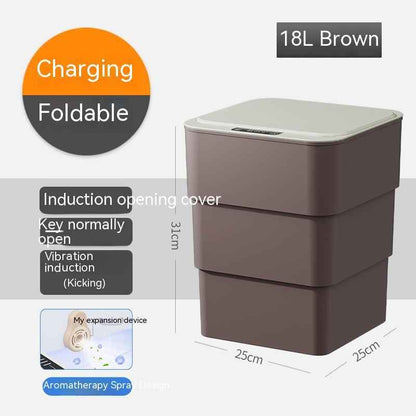 Smart Trash Can With Lid For Bedroom And Living Room Kitchen Storage Box Trash Can Induction Small Car Box Automatic Smart Dustbin Smart Trash Bin - EZEEGET