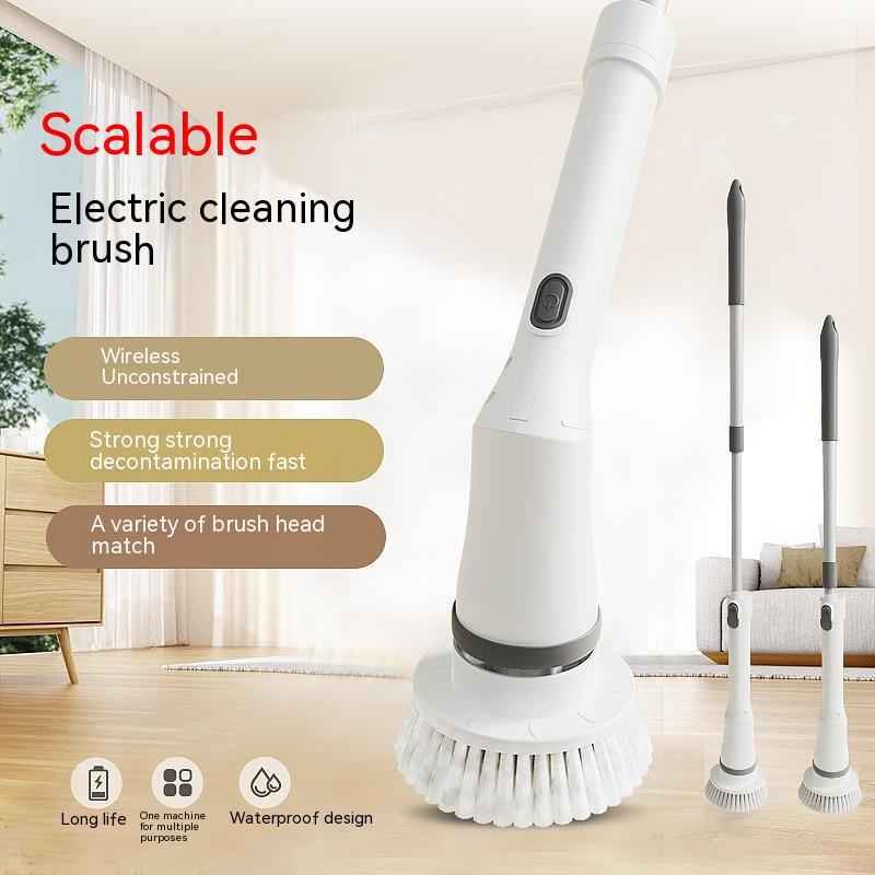 Electric Scrubber Brush with Long Handle and Telescopic Design for Versatile Wall Cleaning - EZEEGET
