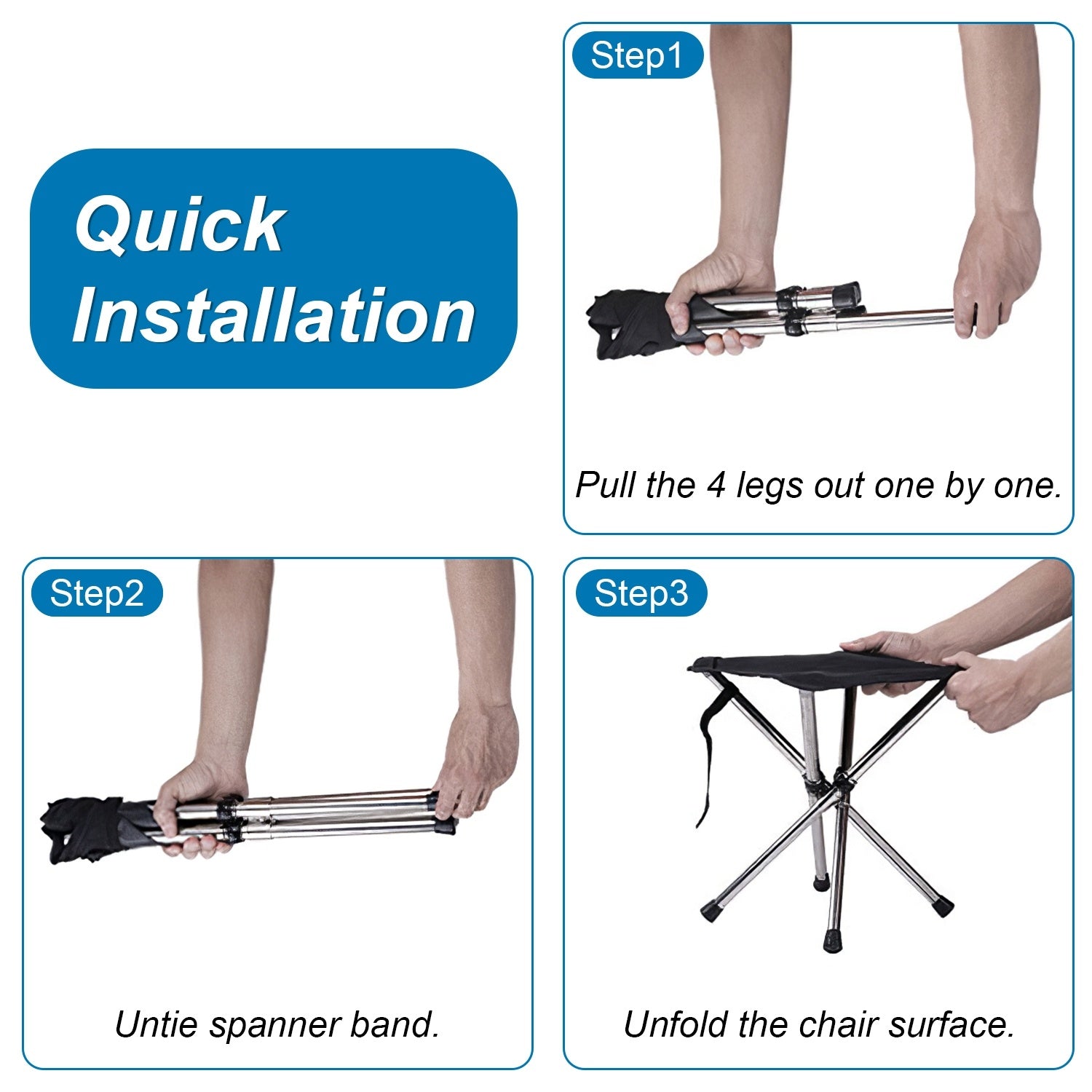 1Pc Foldable Camping Stool Retractable Portable Folding Chair Easy Setup Lightweight Backpacking Stool Carry Bag Fishing Camping Hiking BBQ EZeeget online shop