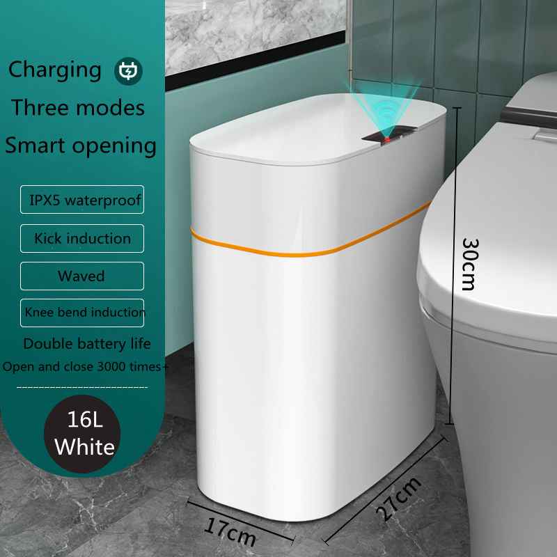 Smart Trash Can With Lid For Bedroom And Living Room Kitchen Storage Box Trash Can Induction Small Car Box Automatic Smart Dustbin Smart Trash Bin - EZEEGET