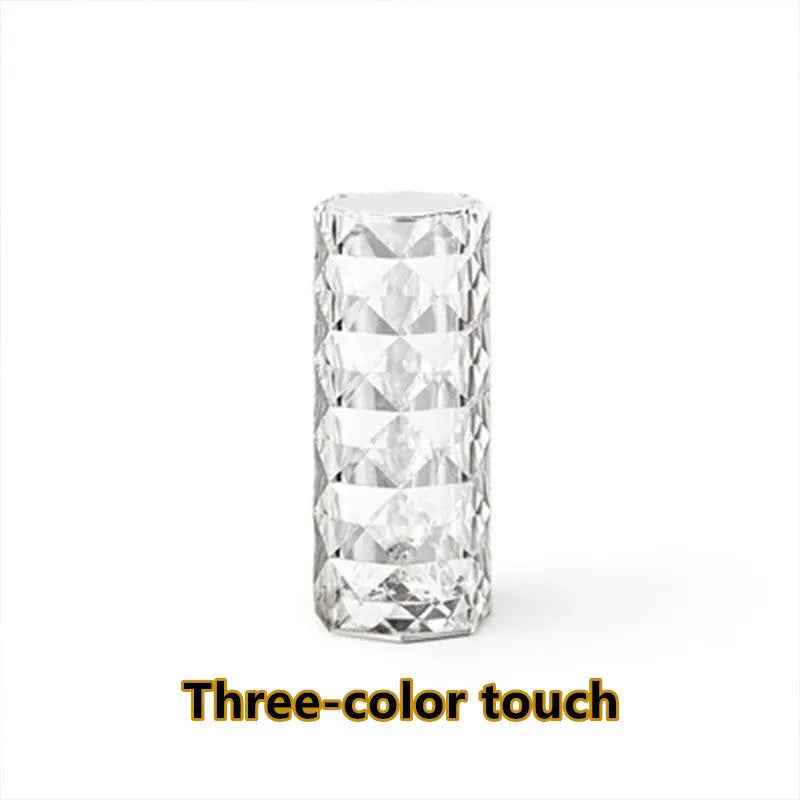 Nordic Crystal Touch Lamp - USB Table Lamp with Touch Dimming and Diamond Projector for Bedroom Atmosphere - EZEEGET