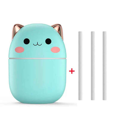 Air Humidifier Cute Cat - Ultra-Silent USB Aromatherapy Purifier for Office, Household, Bedroom, and Car with LED Cool Mist Spray - EZEEGET