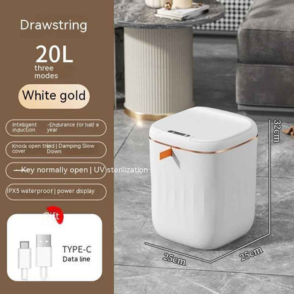 Smart Trash Can With Lid For Bedroom And Living Room Kitchen Storage Box Trash Can Induction Small Car Box Automatic Smart Dustbin Smart Trash Bin - EZEEGET