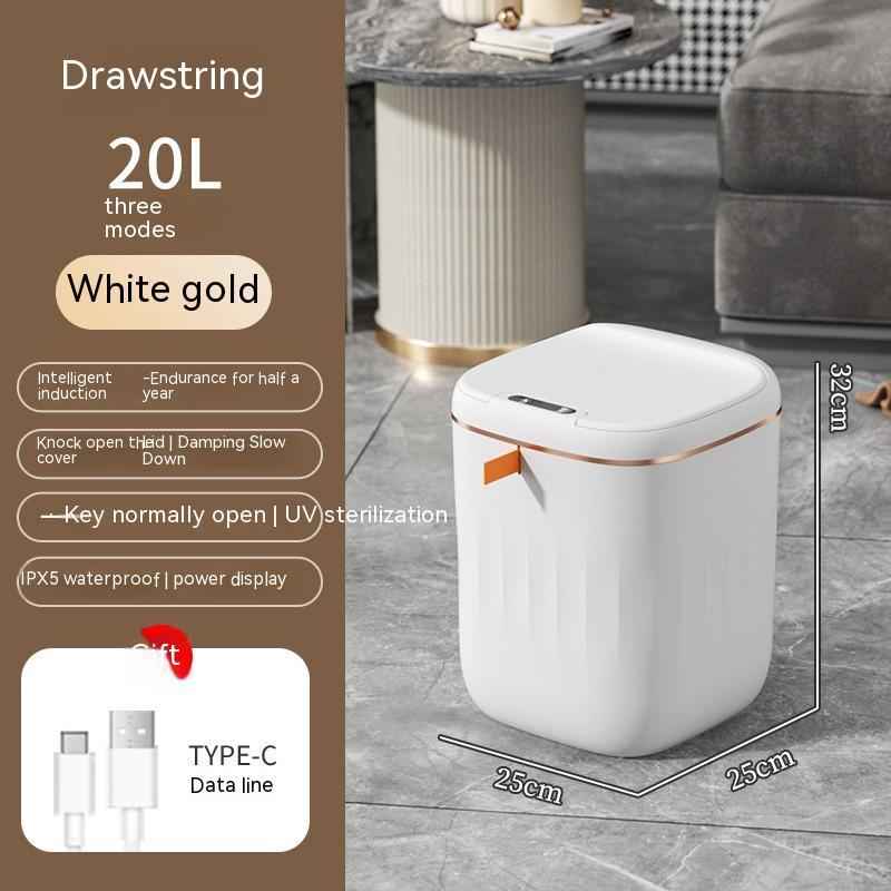 Smart Trash Can With Lid For Bedroom And Living Room Kitchen Storage Box Trash Can Induction Small Car Box Automatic Smart Dustbin Smart Trash Bin - EZEEGET