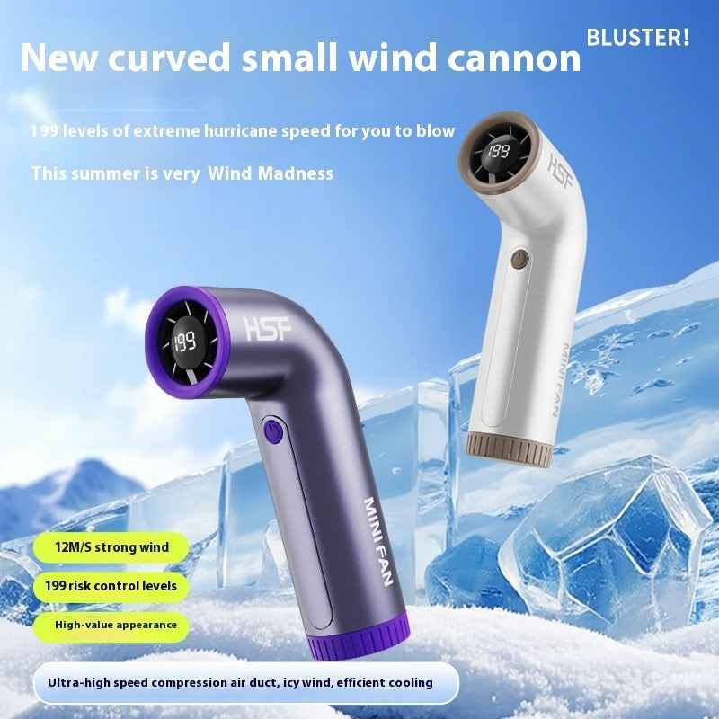 High-speed Little Turbine Digital Display Charging Long Endurance Portable Fan