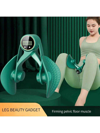 Inner Thigh Exerciser And Pelvic Floor Kegel Trainer With Resistance Bands And LED Counter - 3 Intensity Levels - Home Gym Equipment For Toning And Strengthening - EZEEGET