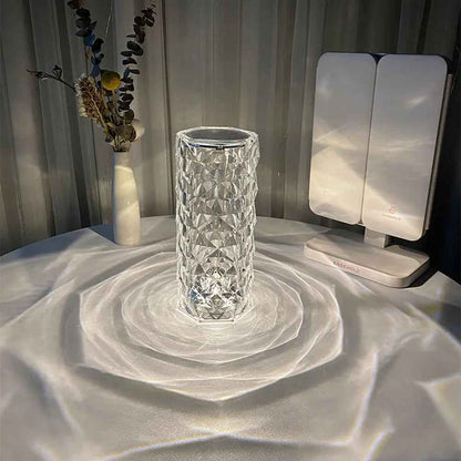 Nordic Crystal Touch Lamp - USB Table Lamp with Touch Dimming and Diamond Projector for Bedroom Atmosphere - EZEEGET