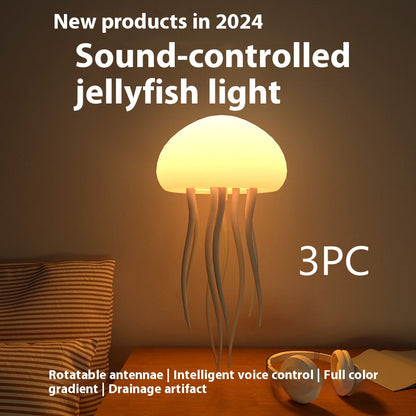 Jellyfish Mood Lamp LED Jellyfish Night Light Portable Jellyfish Lamp Jellyfish Decorations Smart Table Lamp For Bedside Desk - EZeeget online shop 