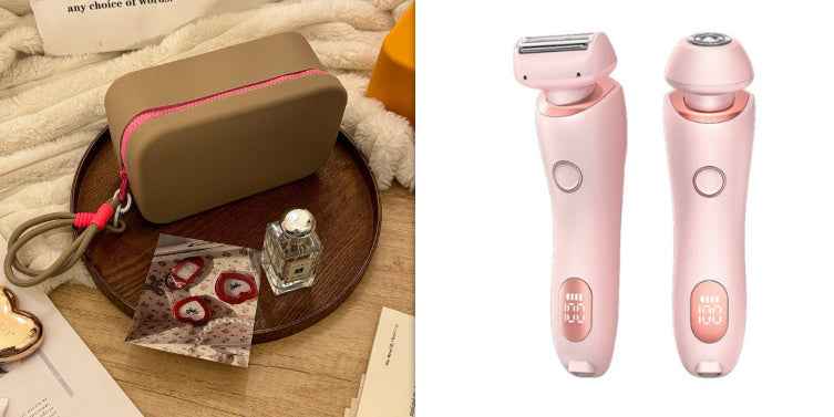 2 In 1 Hair Removal Epilator USB Rechargeable Trimmer Women Body Razor Face Leg Armpit Bikini Hand Pubic Shaver Hair Remover - EZEEGET