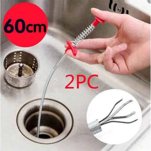 60CM Sewer Dredger Tool - Spring Pipe Dredging Tool for Household Hair Cleaning and Drain Clog Removal in Kitchen Sink - EZEEGET