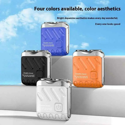 Portable Rotary Dual Ring Electric Shaver Men Travel Mini Shaver Double Floating Magnetic Blade Head Rechargeable Pocket Razors