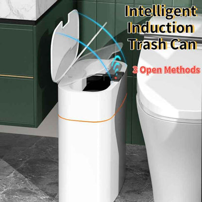 Smart Trash Can With Lid For Bedroom And Living Room Kitchen Storage Box Trash Can Induction Small Car Box Automatic Smart Dustbin Smart Trash Bin - EZEEGET