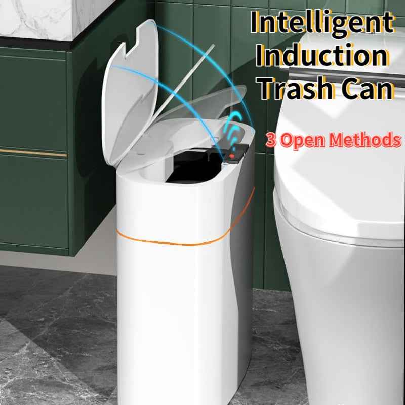 Smart Trash Can With Lid For Bedroom And Living Room Kitchen Storage Box Trash Can Induction Small Car Box Automatic Smart Dustbin Smart Trash Bin - EZEEGET