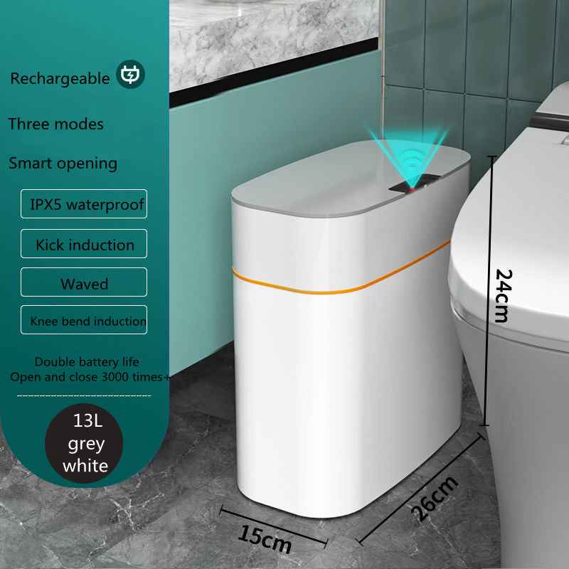 Smart Trash Can With Lid For Bedroom And Living Room Kitchen Storage Box Trash Can Induction Small Car Box Automatic Smart Dustbin Smart Trash Bin - EZEEGET