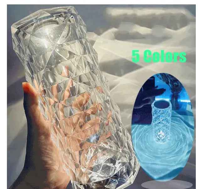 Nordic Crystal Touch Lamp - USB Table Lamp with Touch Dimming and Diamond Projector for Bedroom Atmosphere - EZEEGET