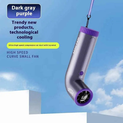 High-speed Little Turbine Digital Display Charging Long Endurance Portable Fan