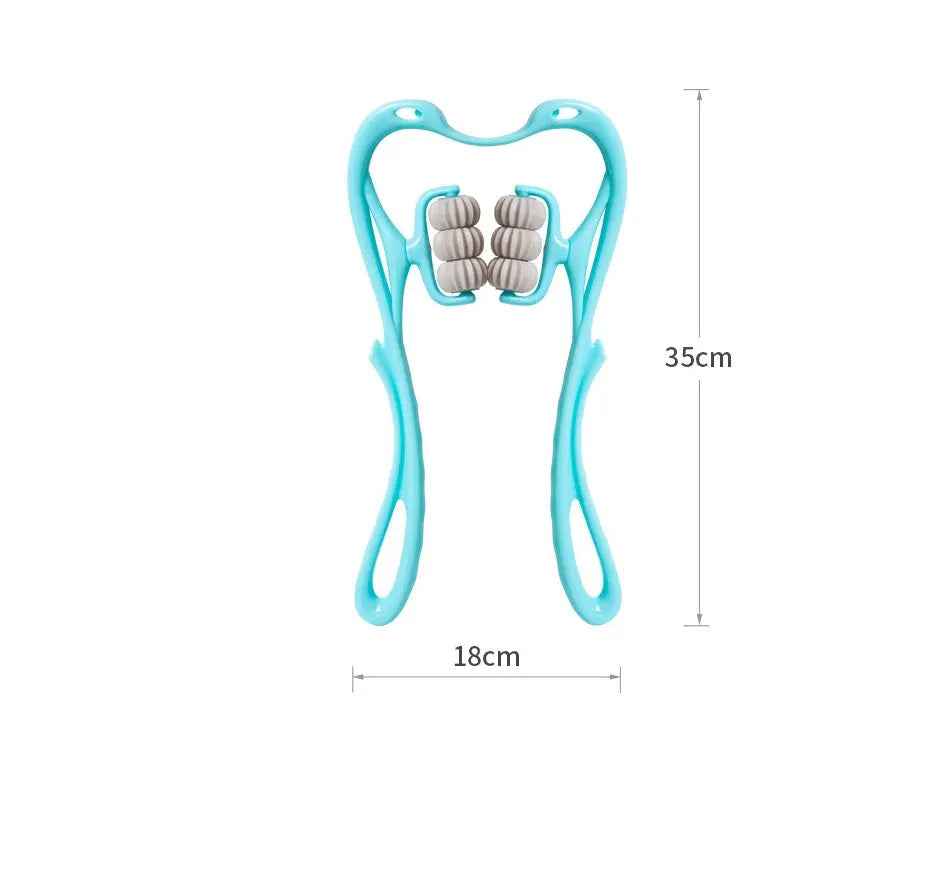 Multifunctional Manual Six-Wheel Neck Massage Roller for Effective Muscle Relief - EZEEGET
