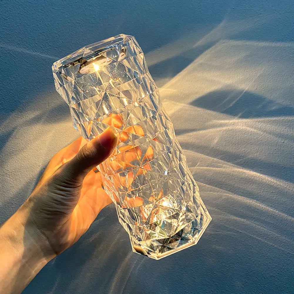 Nordic Crystal Touch Lamp - USB Table Lamp with Touch Dimming and Diamond Projector for Bedroom Atmosphere - EZEEGET