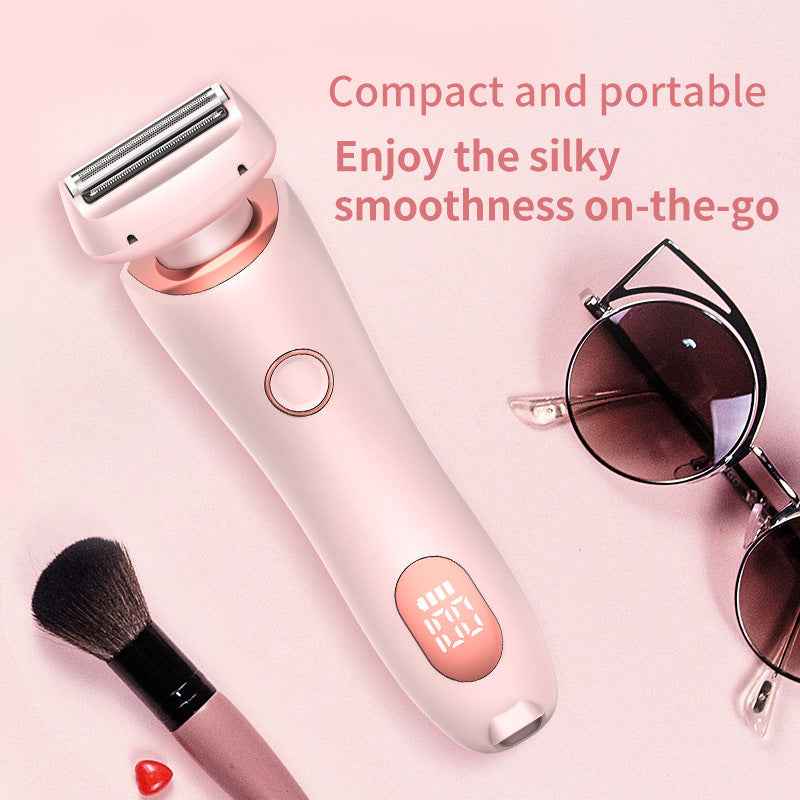 2 In 1 Hair Removal Epilator USB Rechargeable Trimmer Women Body Razor Face Leg Armpit Bikini Hand Pubic Shaver Hair Remover - EZEEGET