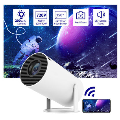 Portable Projector Small Straight Projector For Home Use 180 Degrees Projection Angle Automatic Focus Home Video Projector - EZeeget online shop 