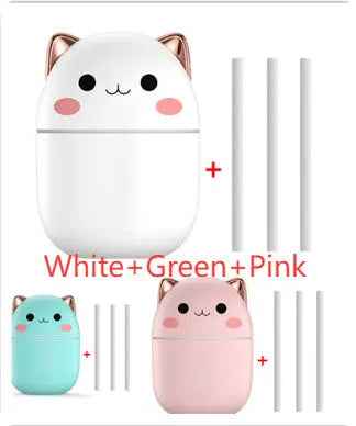 Air Humidifier Cute Cat - Ultra-Silent USB Aromatherapy Purifier for Office, Household, Bedroom, and Car with LED Cool Mist Spray - EZEEGET