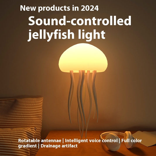 Jellyfish Mood Lamp LED Jellyfish Night Light Portable Jellyfish Lamp Jellyfish Decorations Smart Table Lamp For Bedside Desk - EZeeget online shop 
