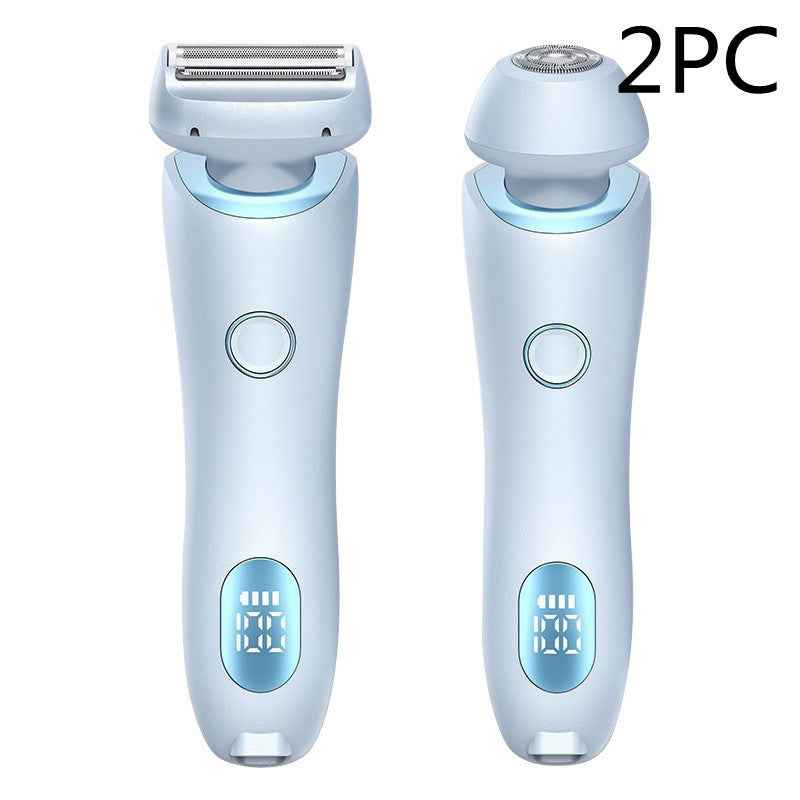 2 In 1 Hair Removal Epilator USB Rechargeable Trimmer Women Body Razor Face Leg Armpit Bikini Hand Pubic Shaver Hair Remover - EZEEGET