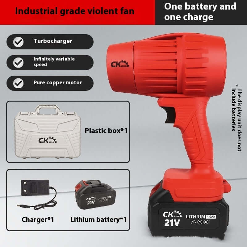 Brushless Violent Turbo Fan High-power Lithium Electric Hair Dryer Industrial Dust Removal Gun - EZEEGET