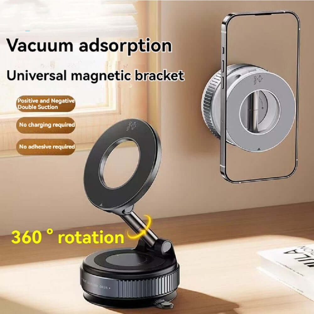 Magnetic Phone Holder With Vacuum Suction Foldable Adjustable Car Mount Magnetic Bracket Suction Nonslip For Busy Commuters EZeeget online shop