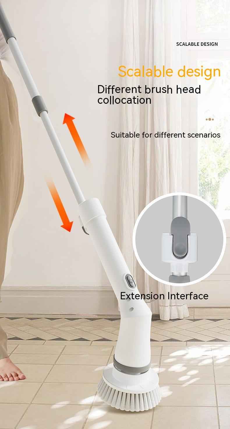 Electric Scrubber Brush with Long Handle and Telescopic Design for Versatile Wall Cleaning - EZEEGET