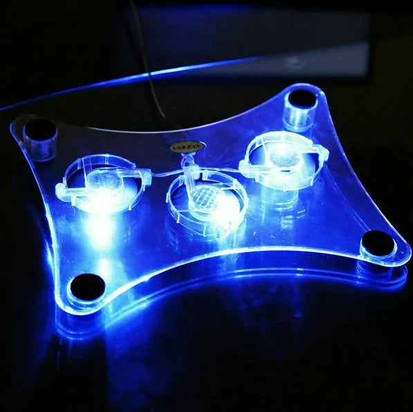 3 Fans USB Cooler Cooling Pad Stand LED Light Radiator For Laptop PC Notebook - EZeeget online shop 