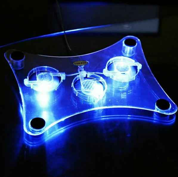 3 Fans USB Cooler Cooling Pad Stand LED Light Radiator For Laptop PC Notebook - EZEEGET