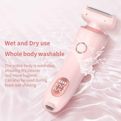 2 In 1 Hair Removal Epilator USB Rechargeable Trimmer Women Body Razor Face Leg Armpit Bikini Hand Pubic Shaver Hair Remover - EZEEGET