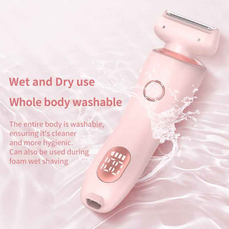 2 In 1 Hair Removal Epilator USB Rechargeable Trimmer Women Body Razor Face Leg Armpit Bikini Hand Pubic Shaver Hair Remover - EZEEGET