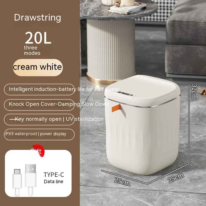 Smart Trash Can With Lid For Bedroom And Living Room Kitchen Storage Box Trash Can Induction Small Car Box Automatic Smart Dustbin Smart Trash Bin - EZEEGET